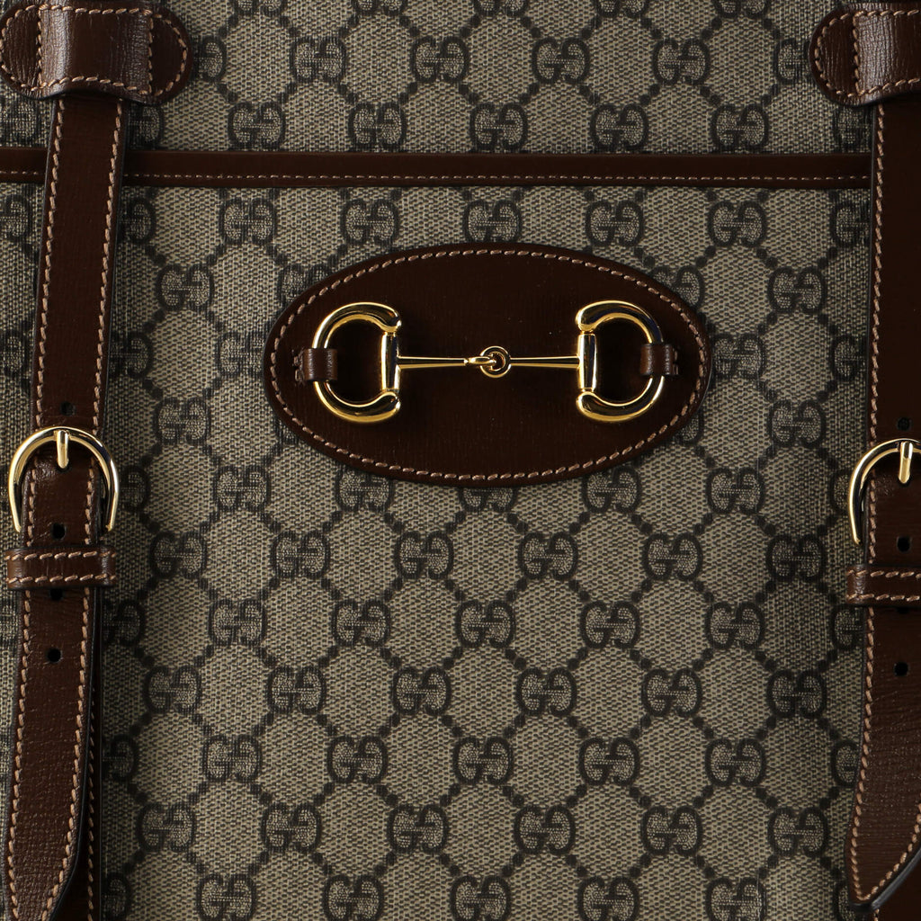 Horsebit 1955 Convertible Travel Bag GG Coated Canvas with Leather Large
