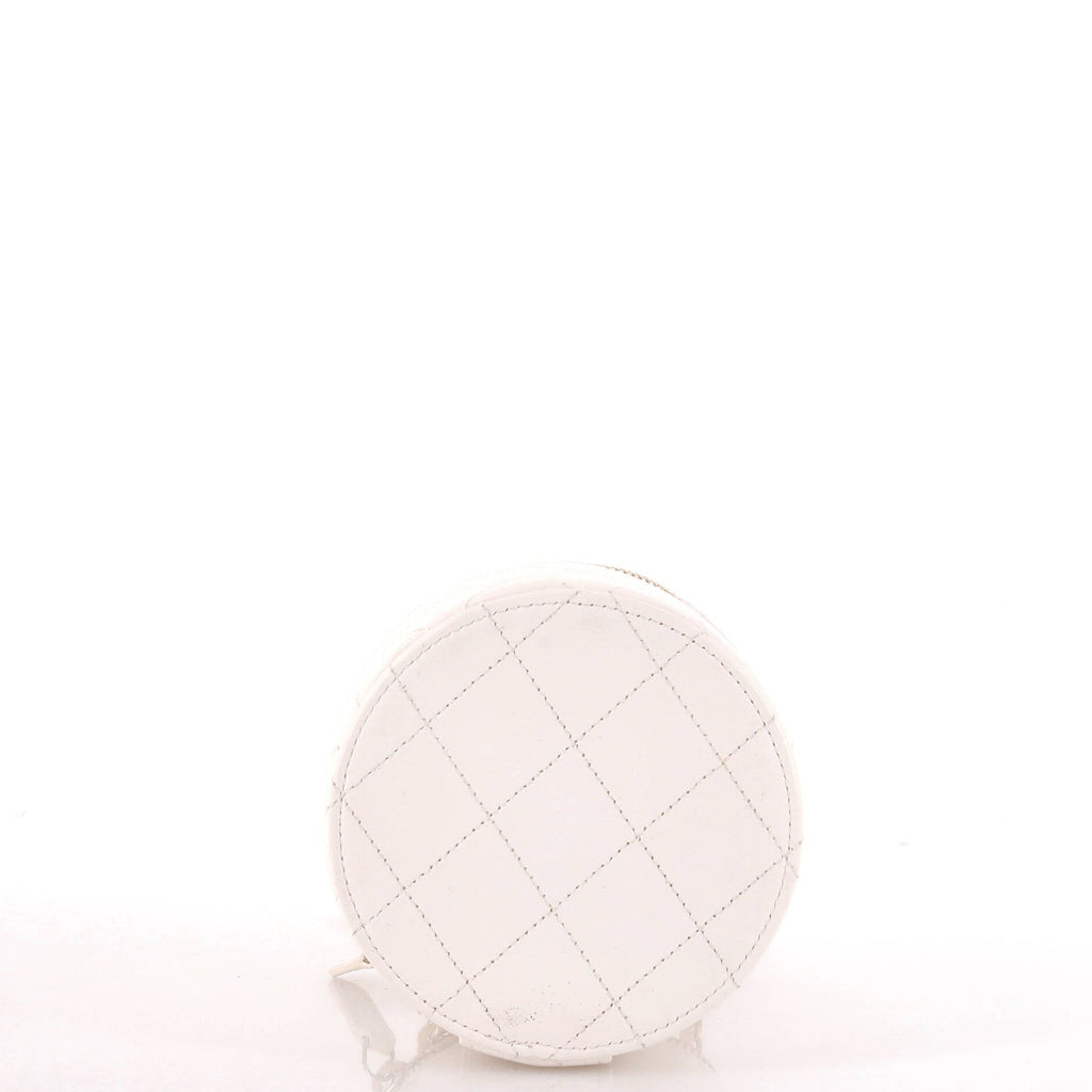 CC Round Vanity Case with Chain Quilted Lambskin Mini