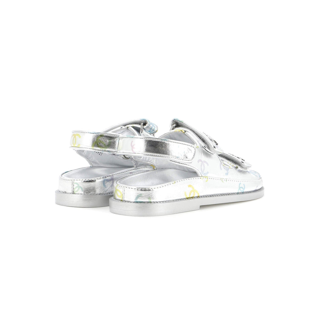 Women's Velcro Dad Sandals Printed Laminated Leather