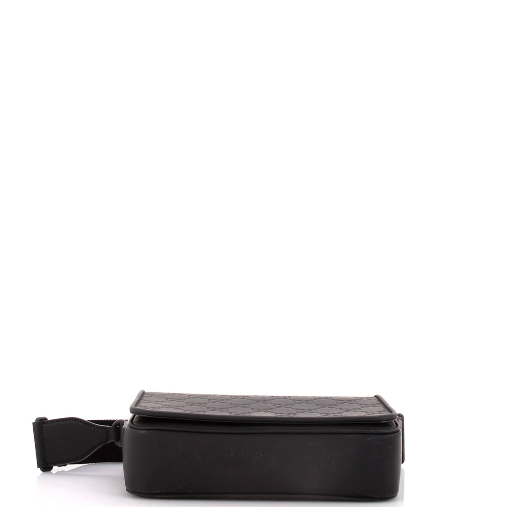 Flap Crossbody Bag GG Rubber Effect Leather Medium