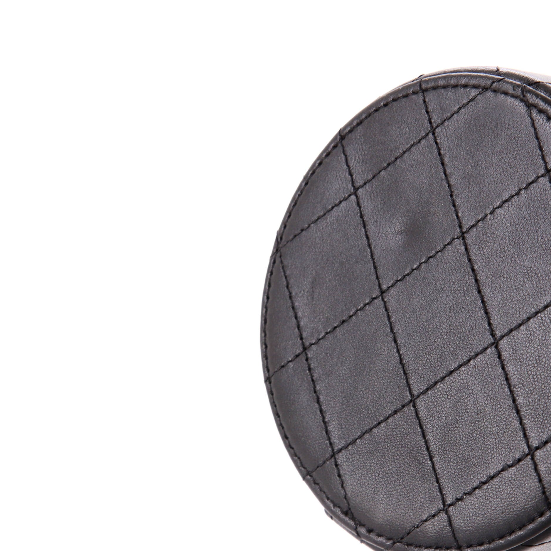 CC Round Vanity Case with Chain Quilted Lambskin Mini