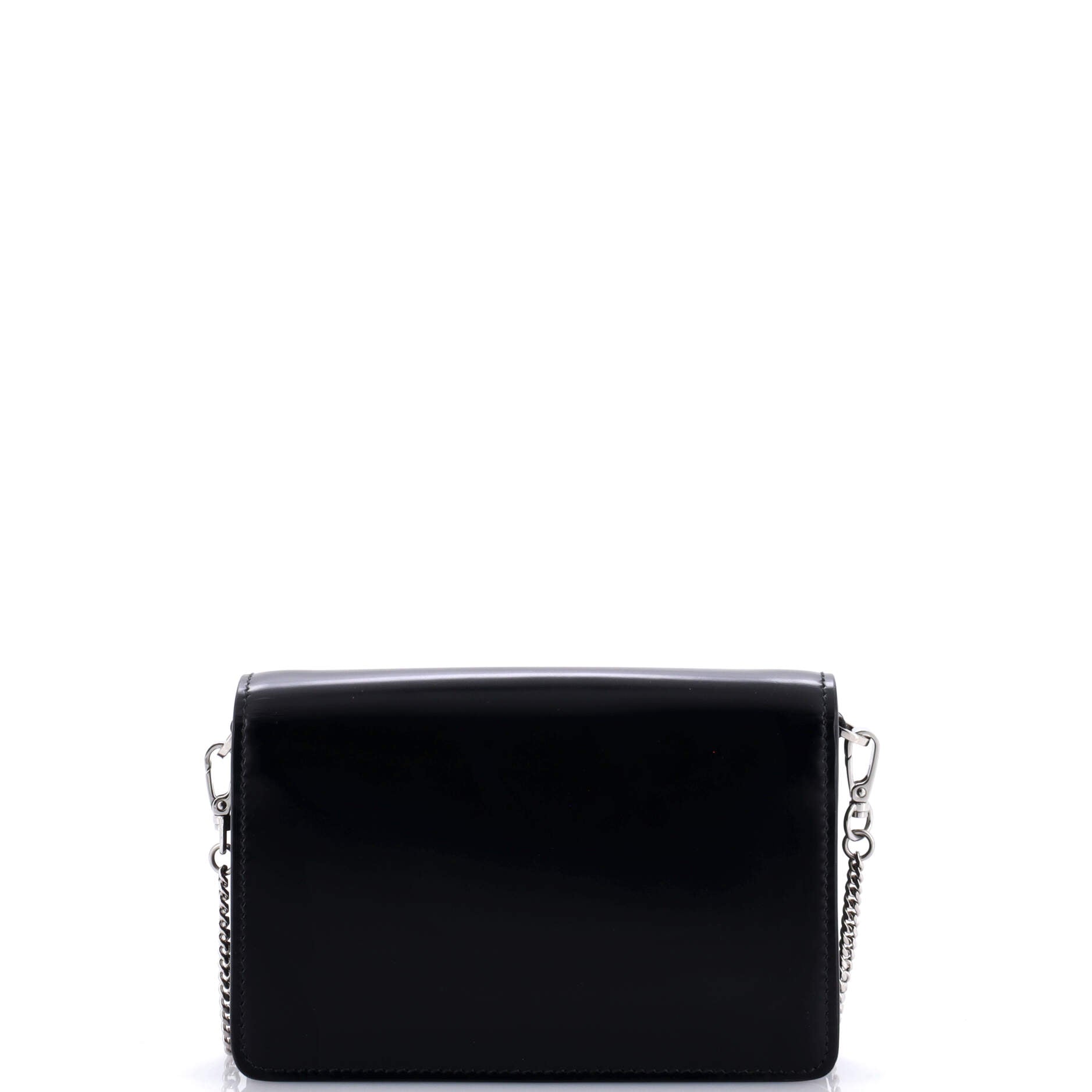 Maxi Triangle Logo Chain Flap Bag Brushed Leather Small
