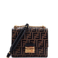 Kan U Shoulder Bag Zucca Embossed Leather Small