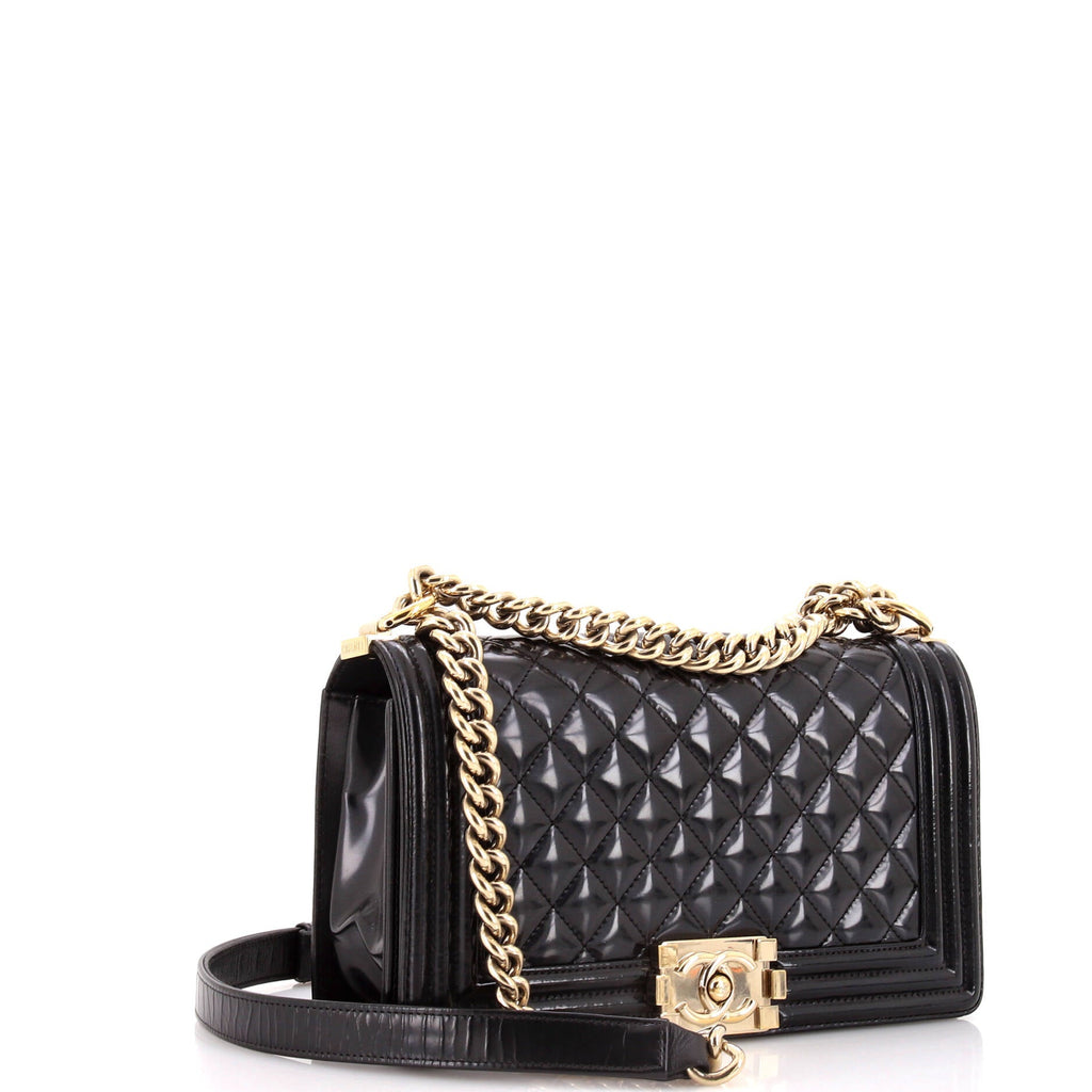 Boy Flap Bag Quilted Iridescent Glazed Calfskin Old Medium
