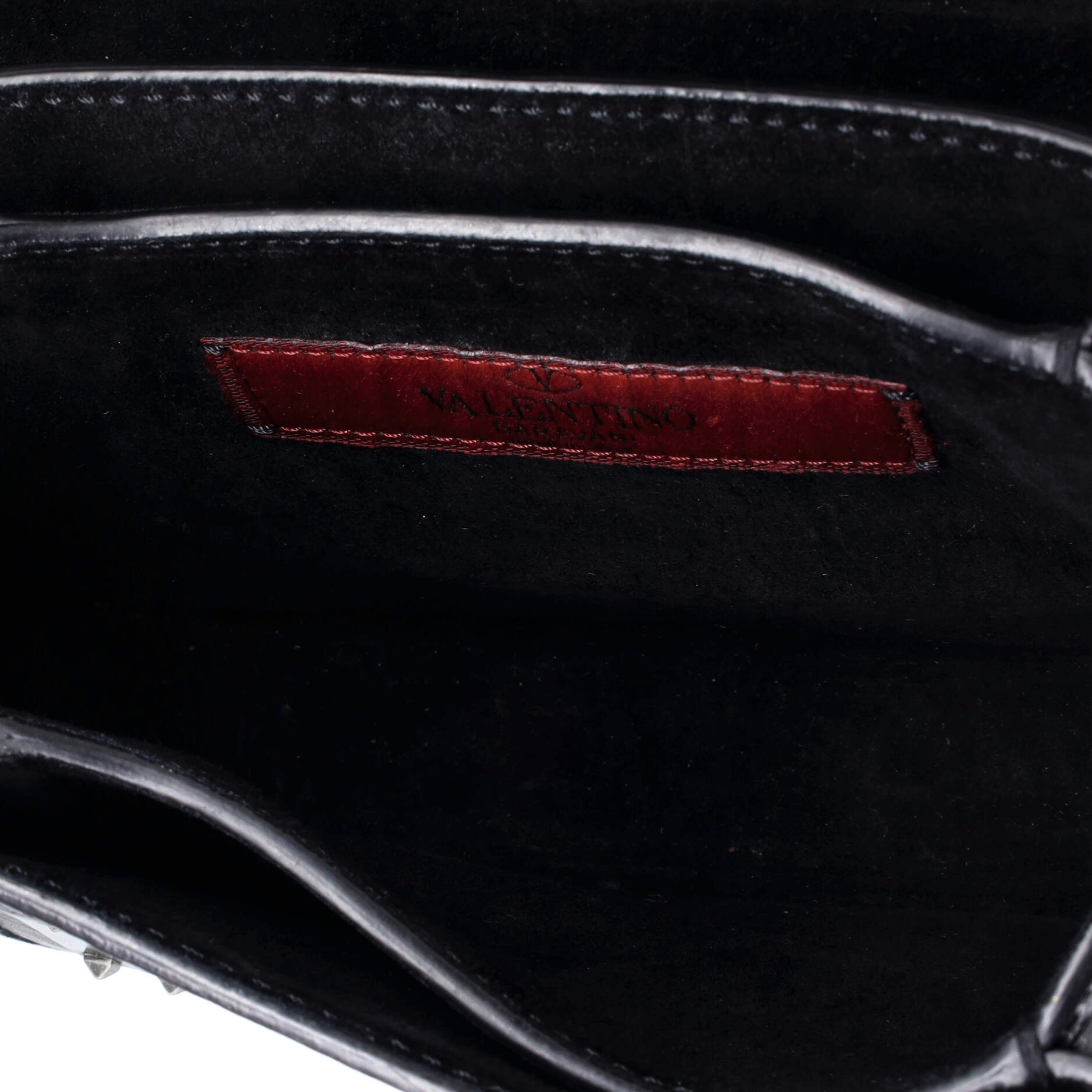 B-Rockstud Shoulder Bag Glazed Leather with Metal Embellishment Micro