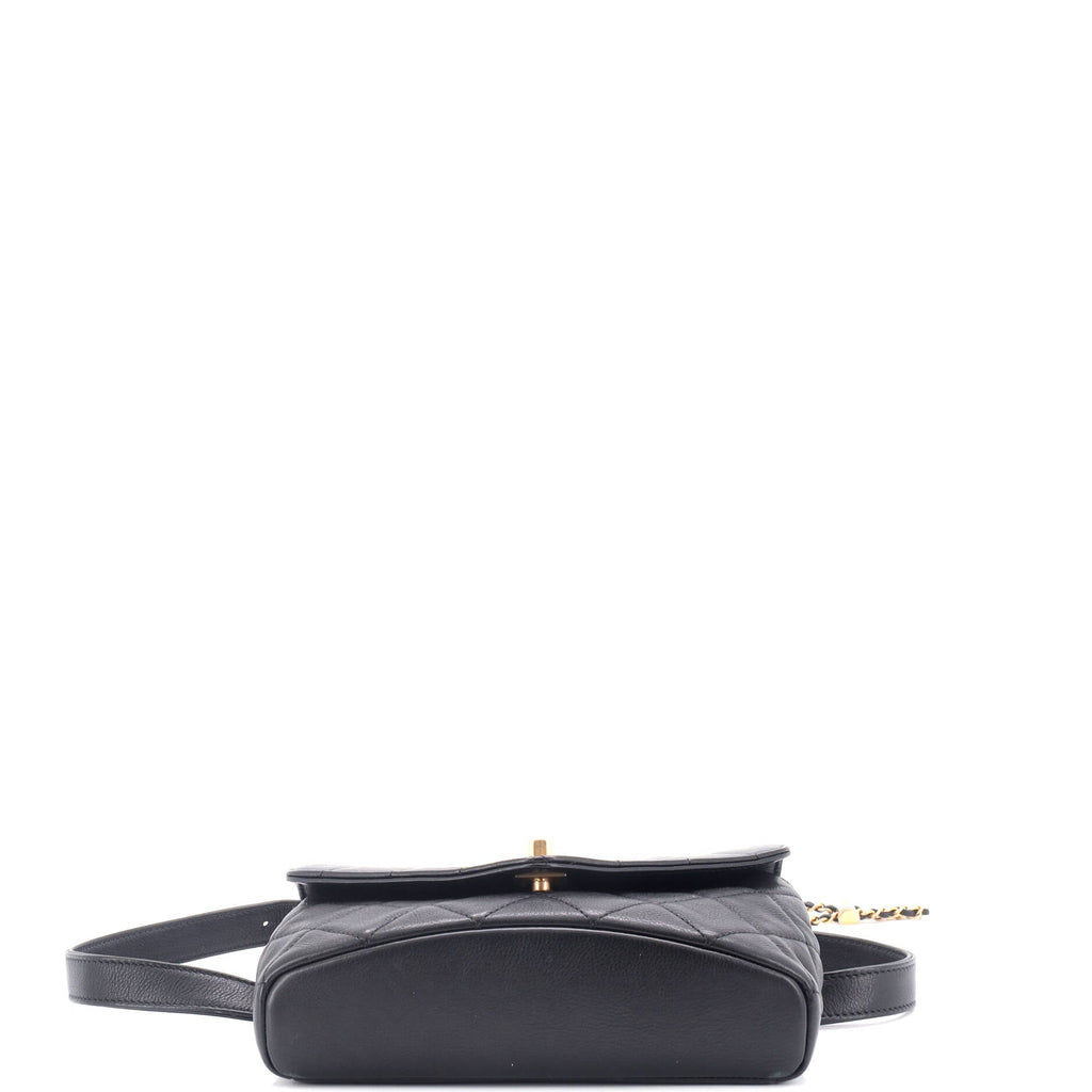 Carry With Chic Chain Flap Waist Bag Quilted Calfskin