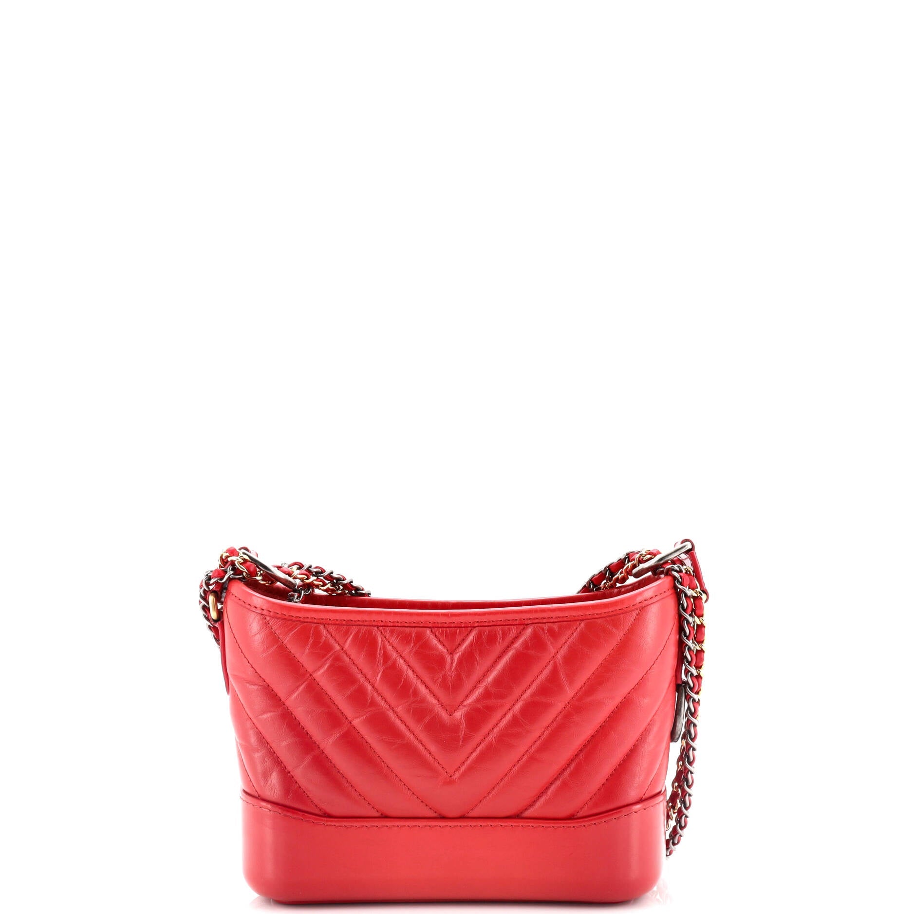 Gabrielle Hobo Chevron Aged Calfskin Small