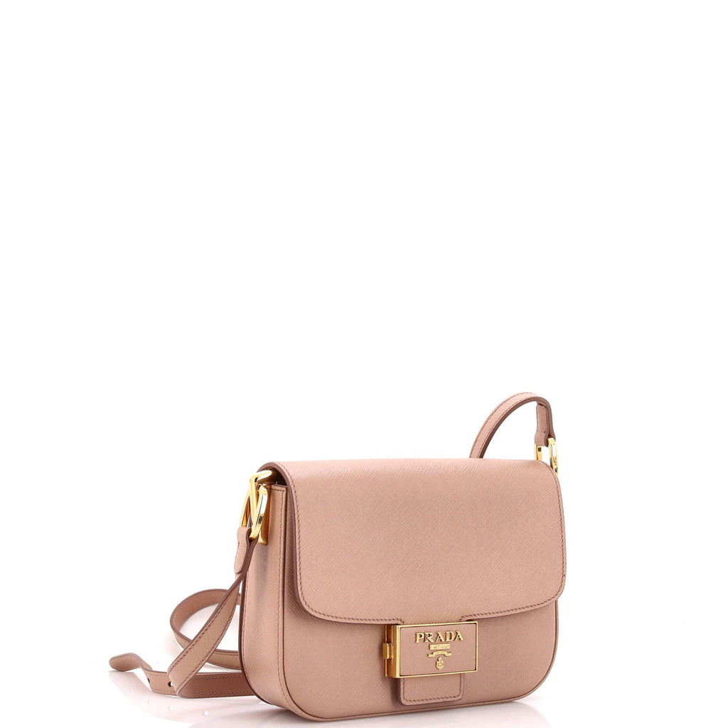 Embleme Flap Bag Saffiano Leather Small
