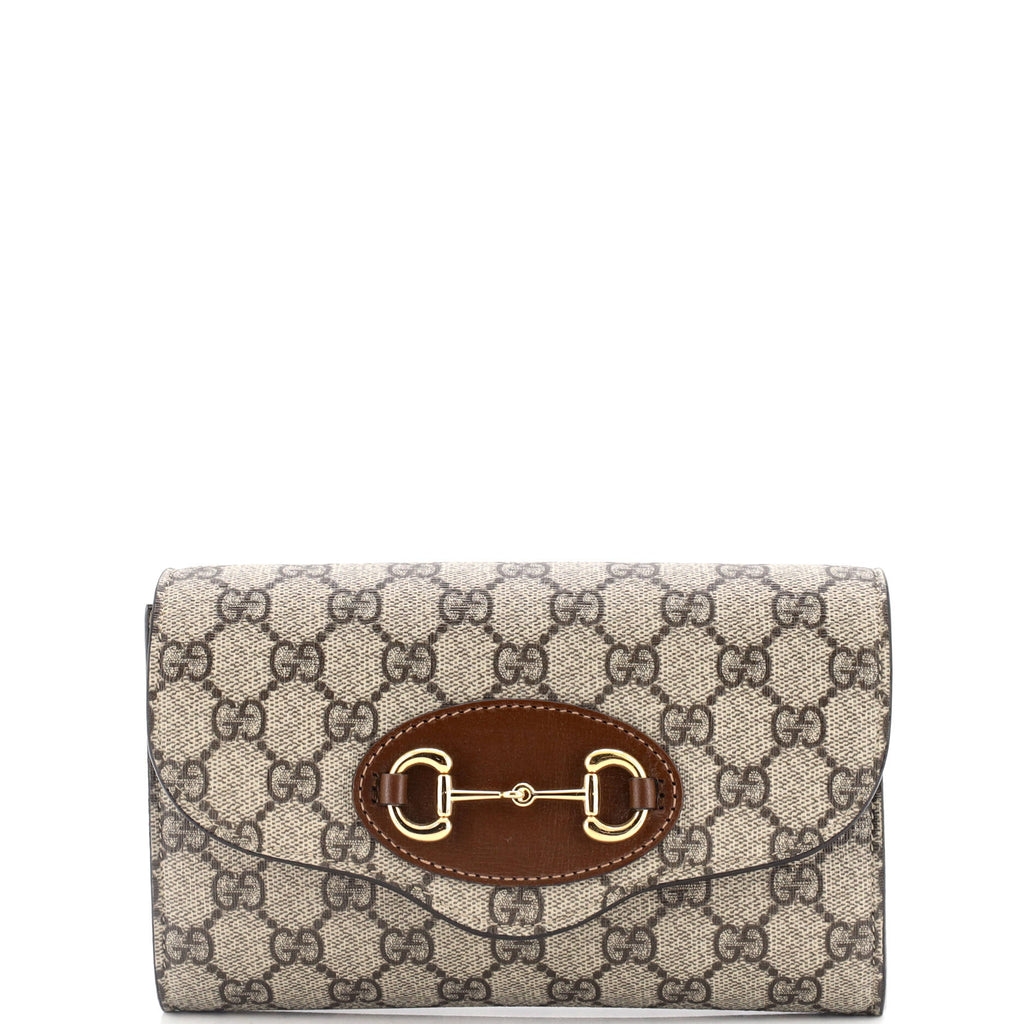 Horsebit 1955 Curved Flap Shoulder Bag GG Coated Canvas Mini