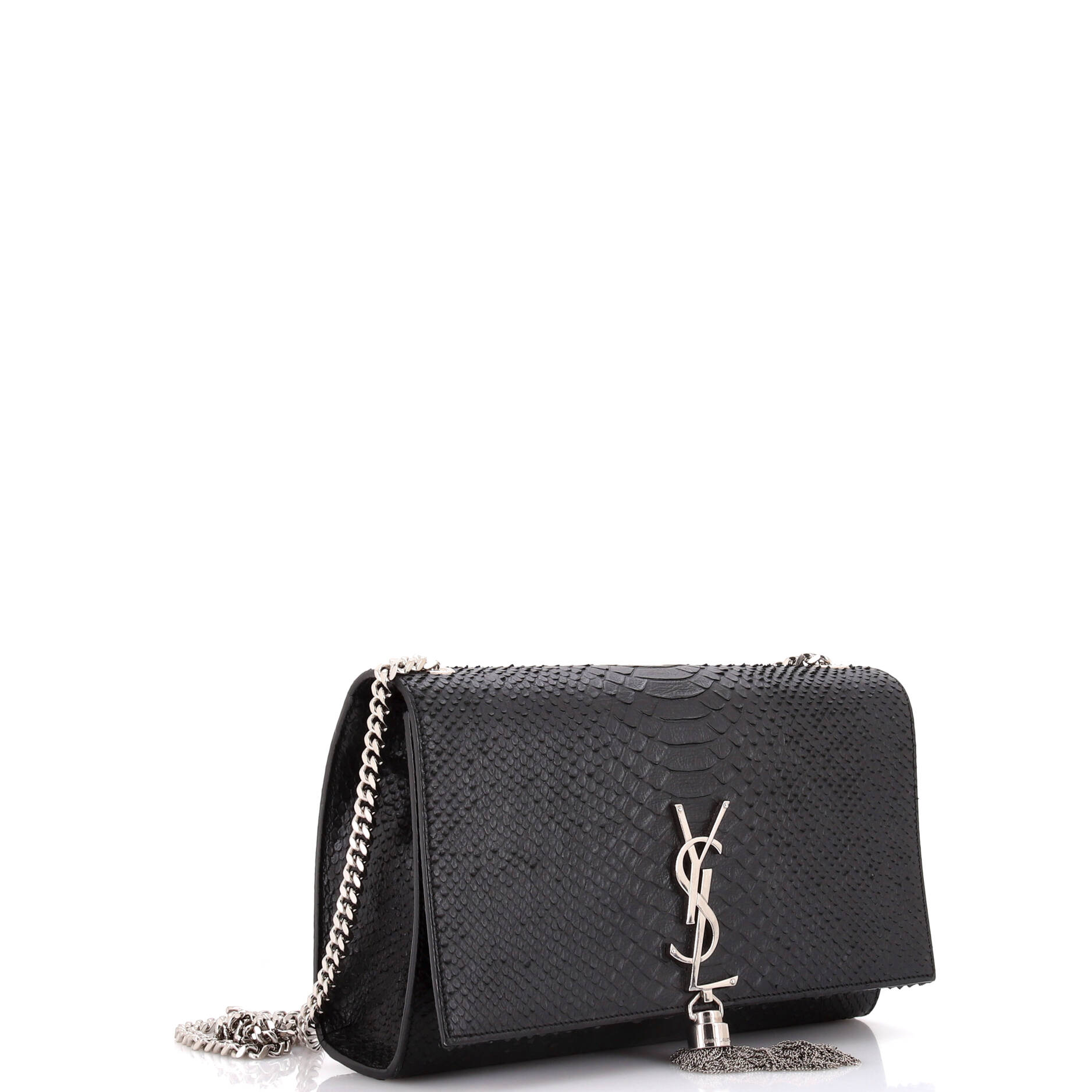 Classic Monogram Tassel Crossbody Bag Python Embossed Leather Medium