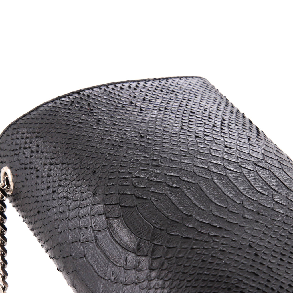 Classic Monogram Tassel Crossbody Bag Python Embossed Leather Medium