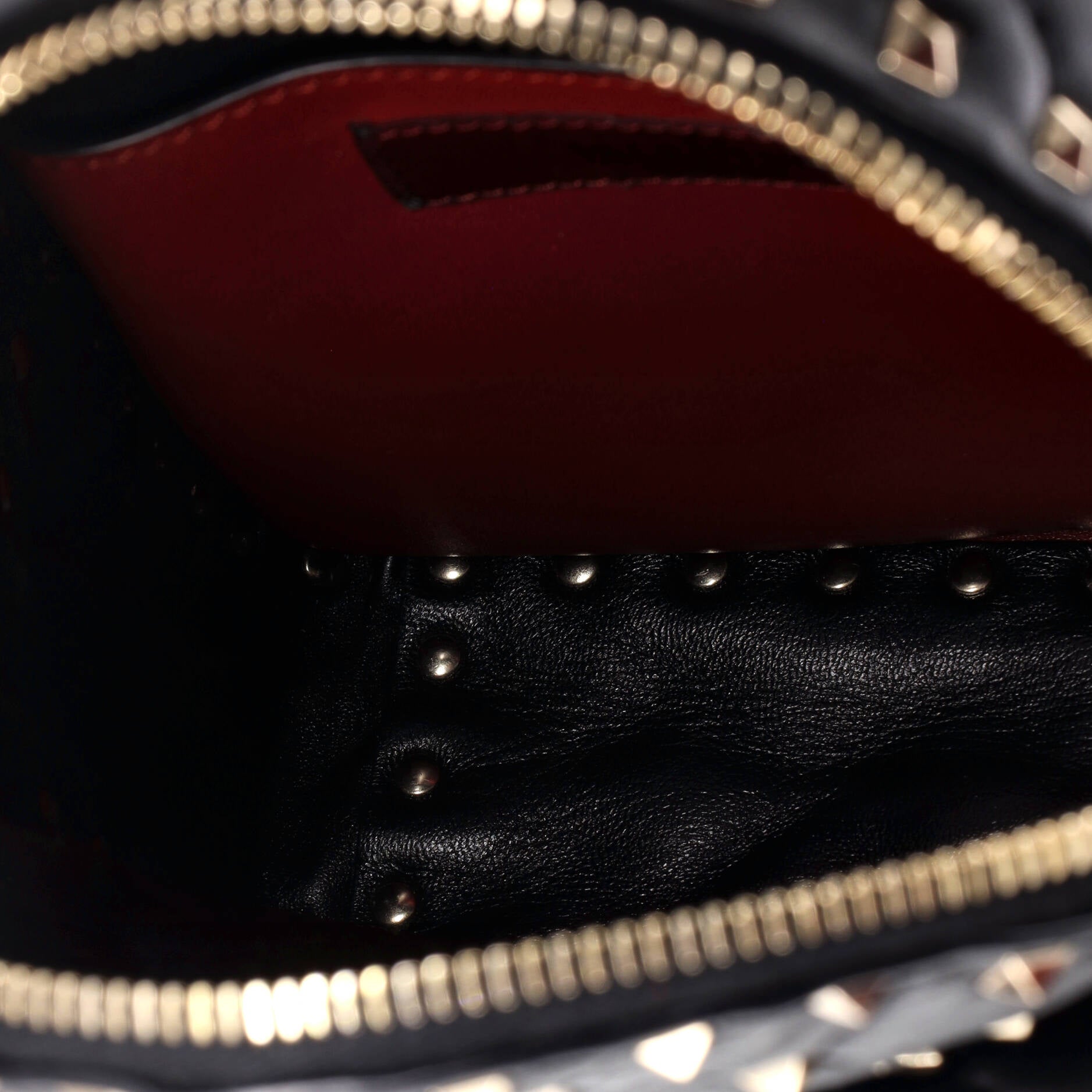 VLTN Rockstud Spike Backpack Quilted Printed Leather Mini