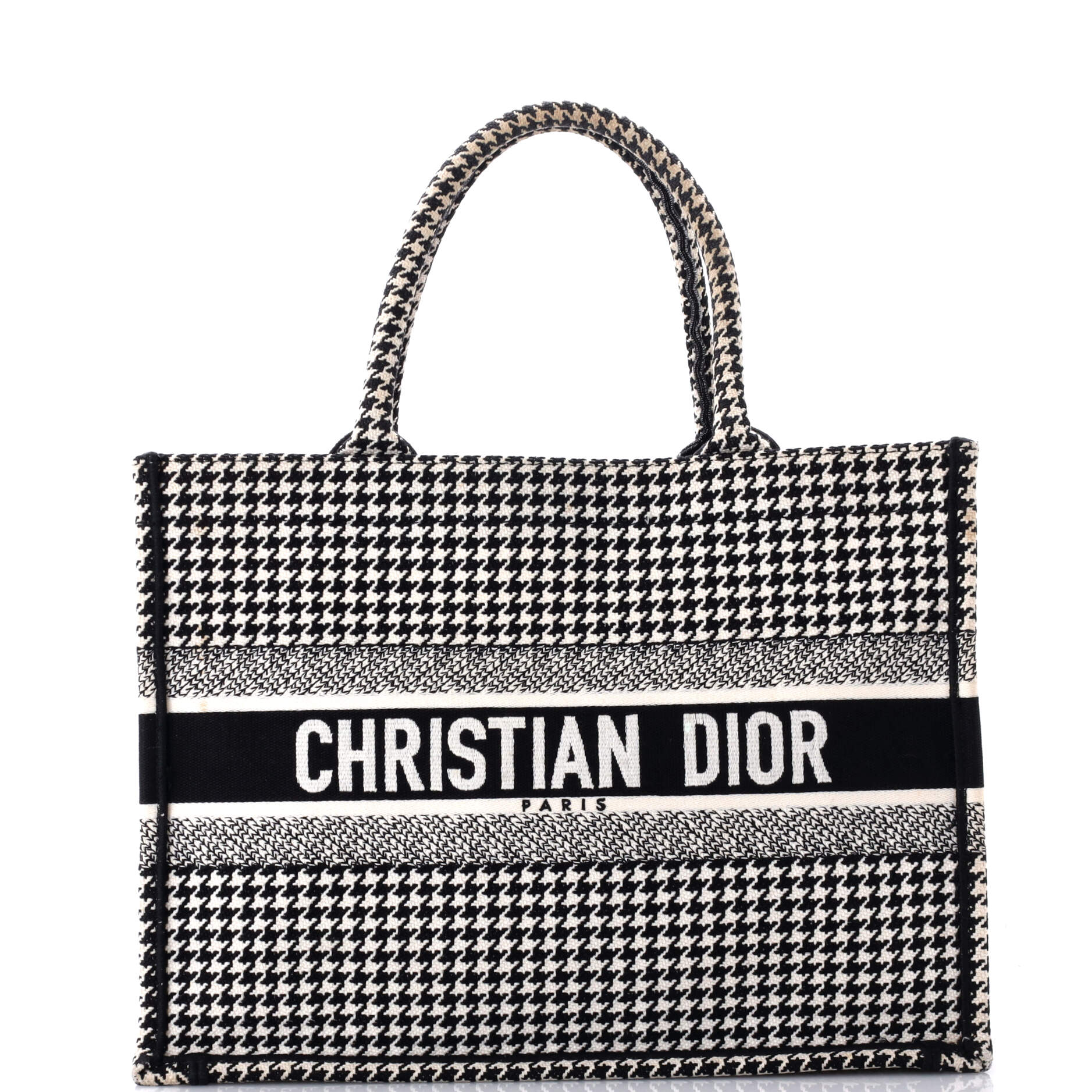 Book Tote Houndstooth Canvas Medium
