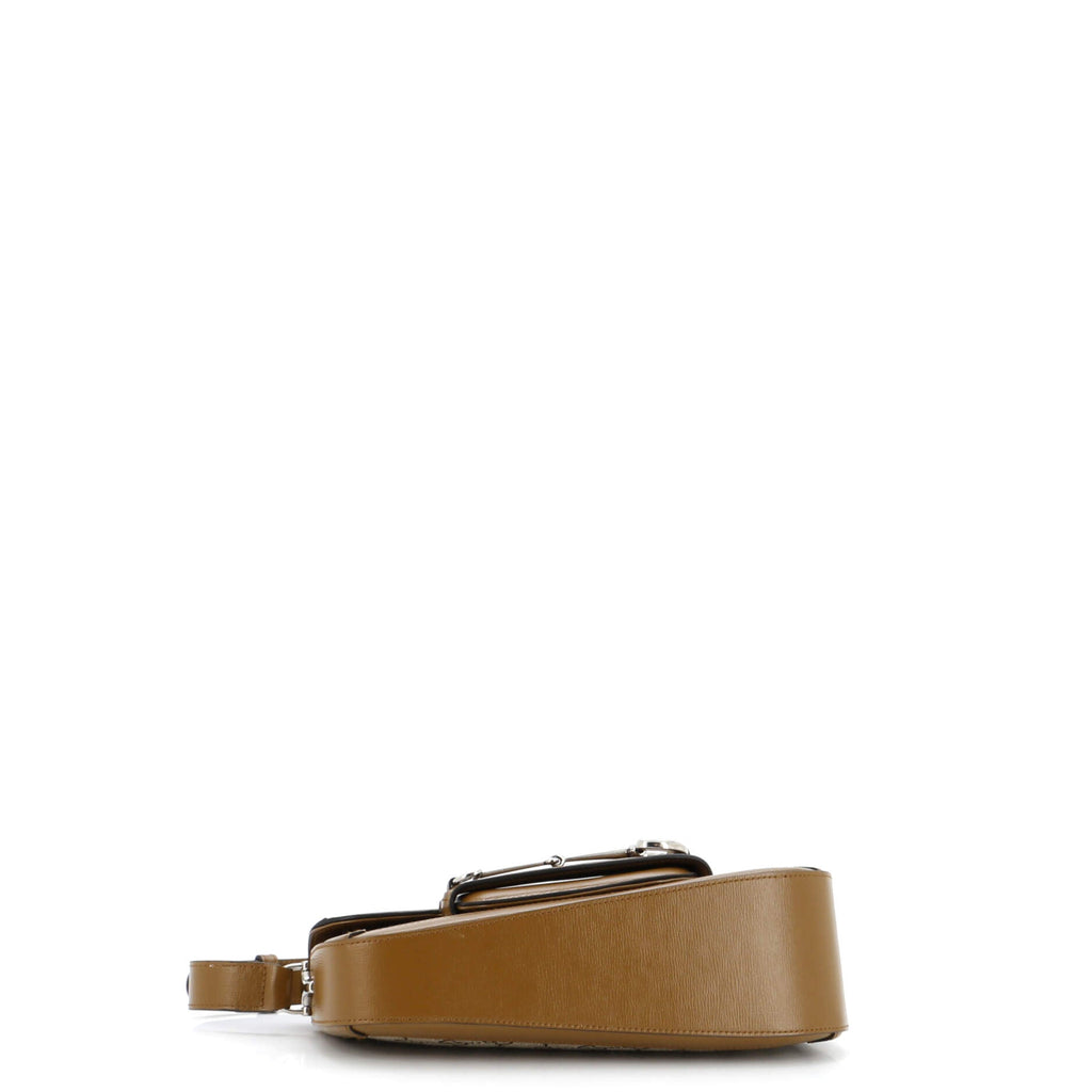 Horsebit 1955 Asymmetric Shoulder Bag GG Canvas with Leather Small