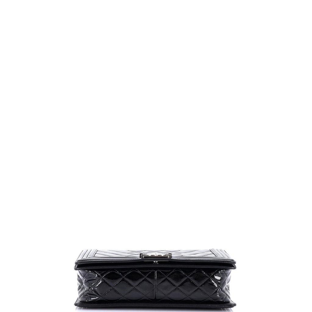Boy Flap Bag Chevron Patent New Medium