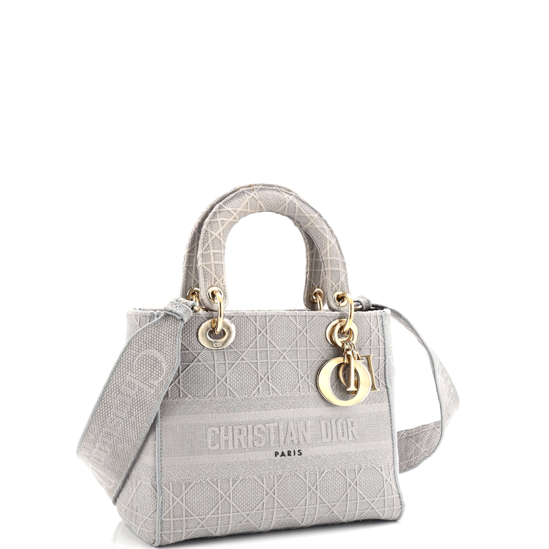Lady D-Lite Bag Cannage Embroidered Canvas Medium