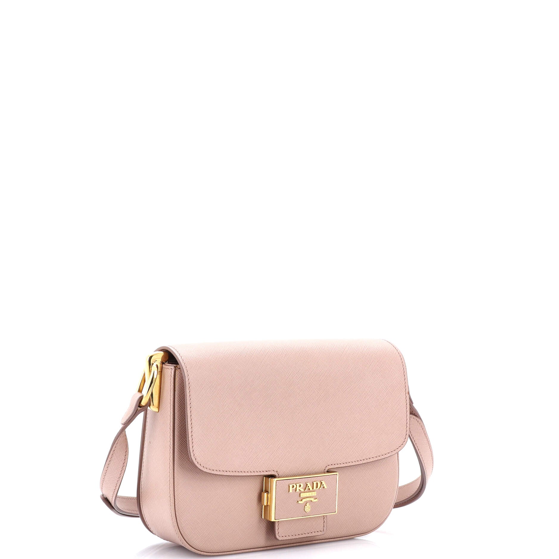 Embleme Flap Bag Saffiano Leather Small