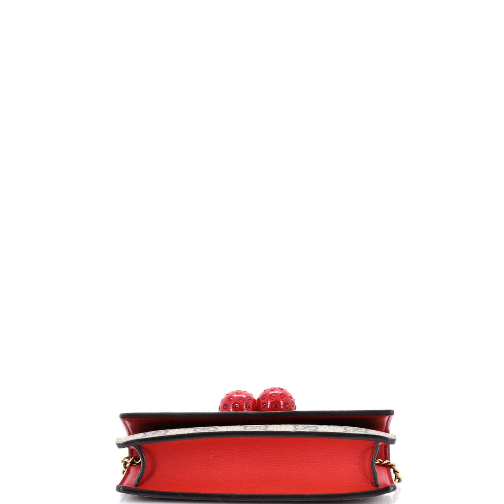 Cherries Wallet on Chain GG Coated Canvas Mini