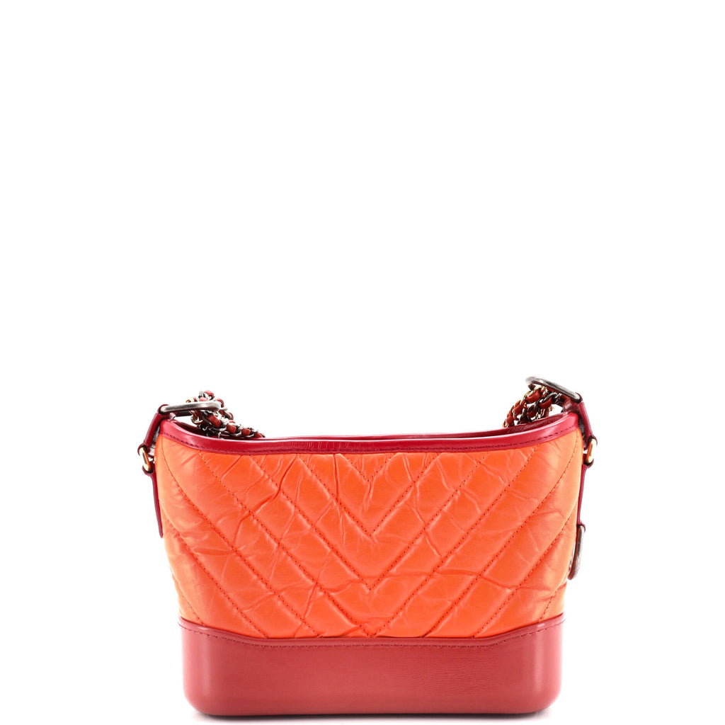 Gabrielle Hobo Chevron Aged Calfskin Small
