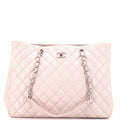 Classic CC Shopping Tote Quilted Caviar Large