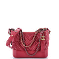 Gabrielle Hobo Chevron Aged Calfskin Small