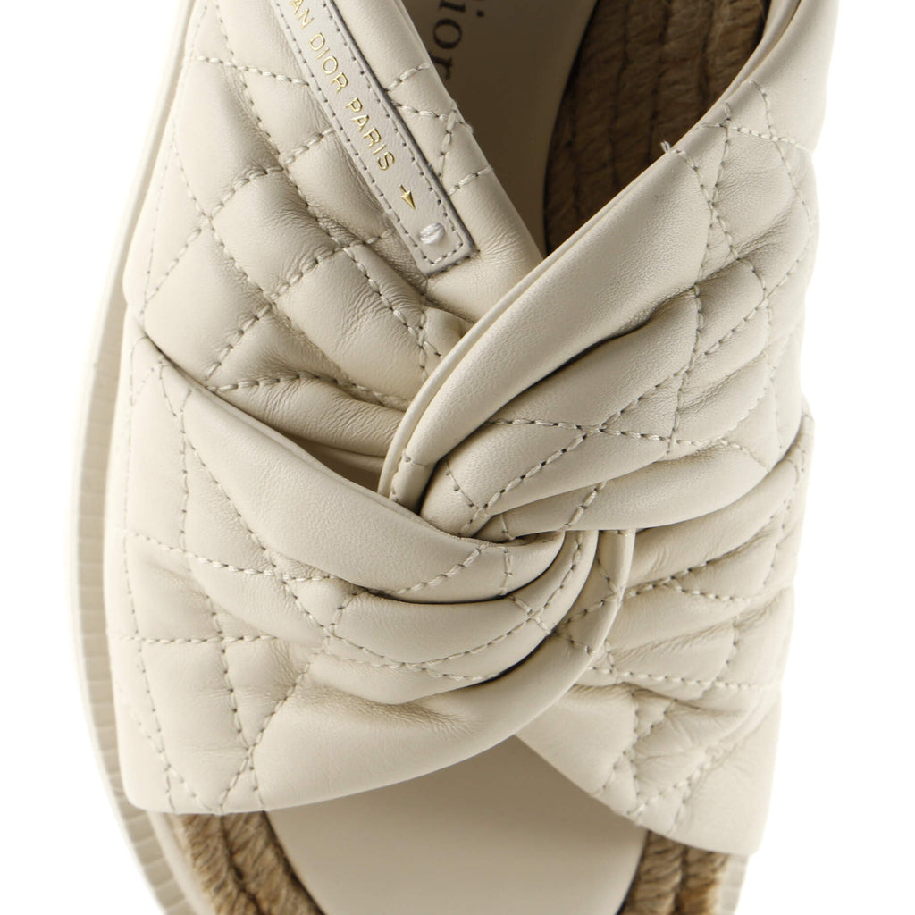 Women's Dtwist Slide Espadrilles Cannage Quilt Leather