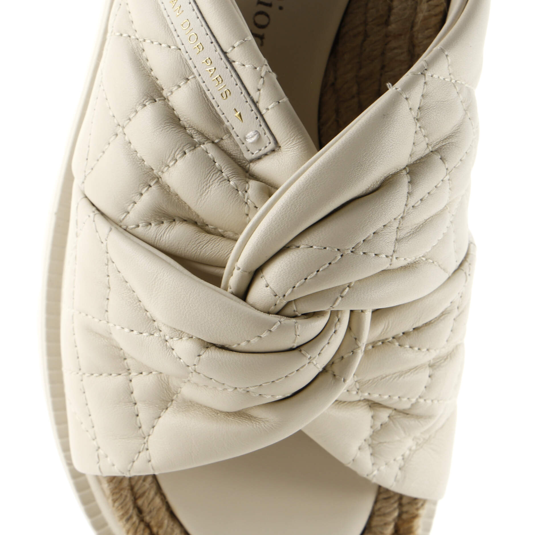 Women's Dtwist Slide Espadrilles Cannage Quilt Leather