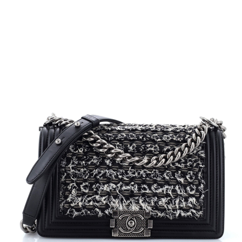 Boy Flap Bag Braided Tweed Old Medium