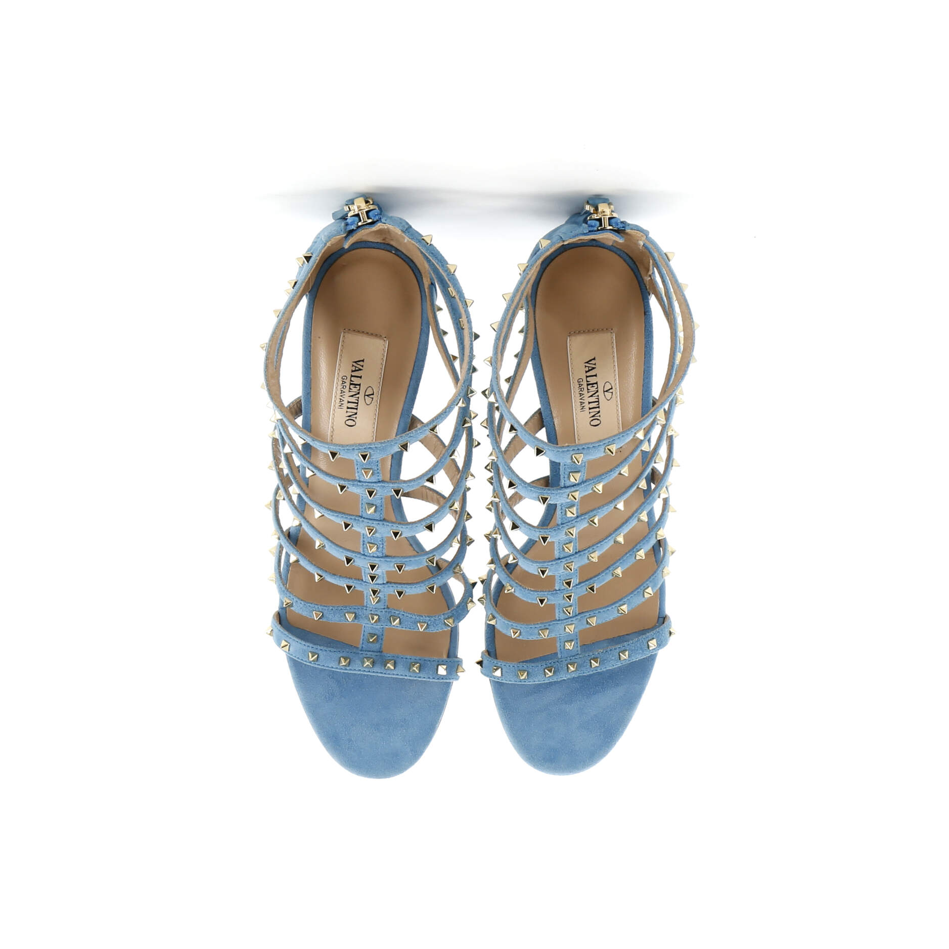 Women's Lovestud Caged Heeled Sandals Suede