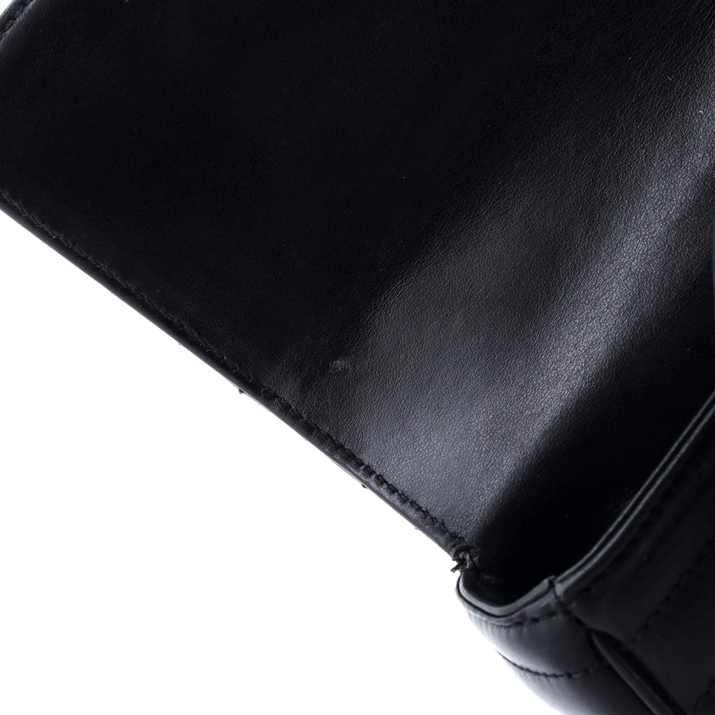 Chain Flap Shoulder Bag Diagramme Quilted Leather Large