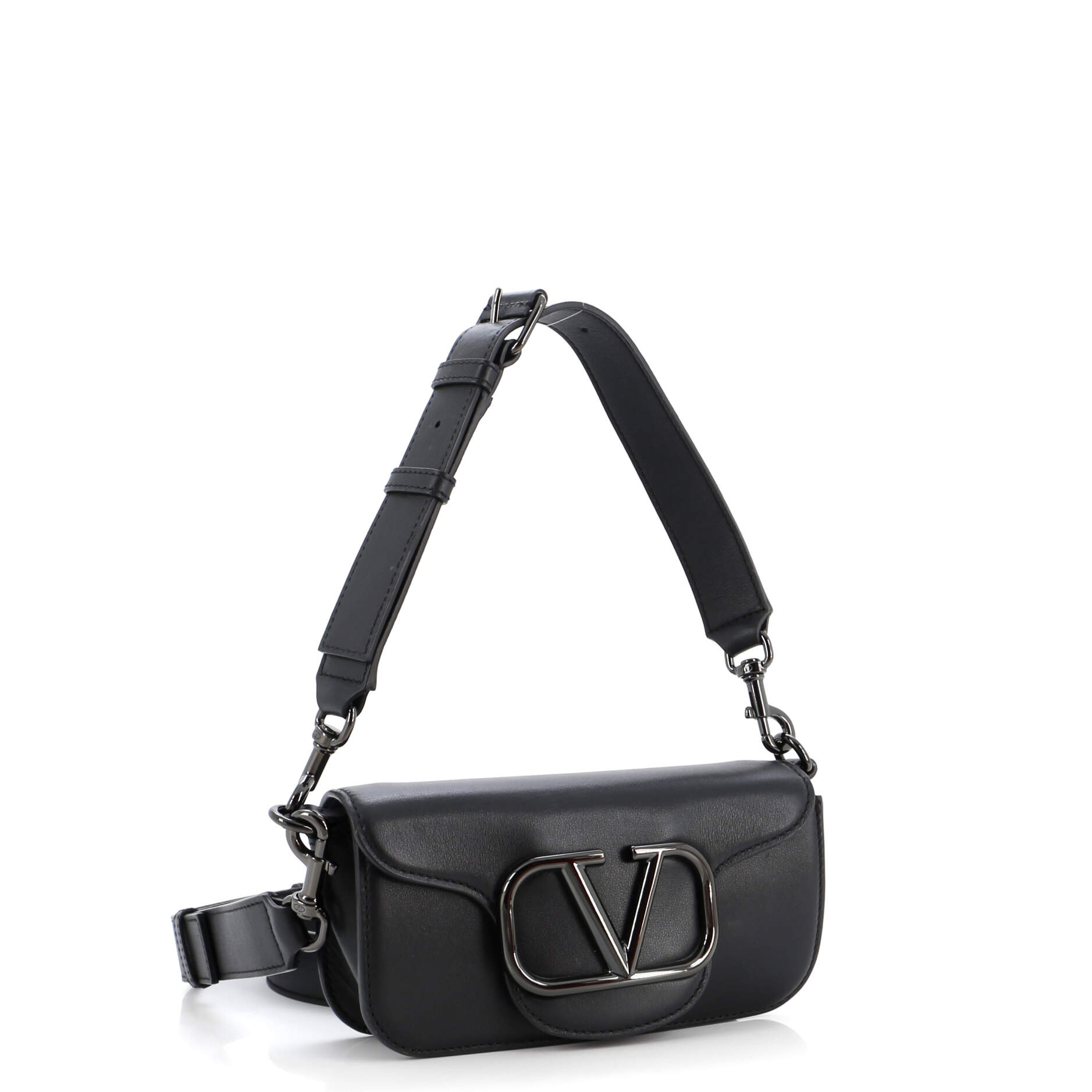 VLogo Flap Shoulder Bag Leather Mini