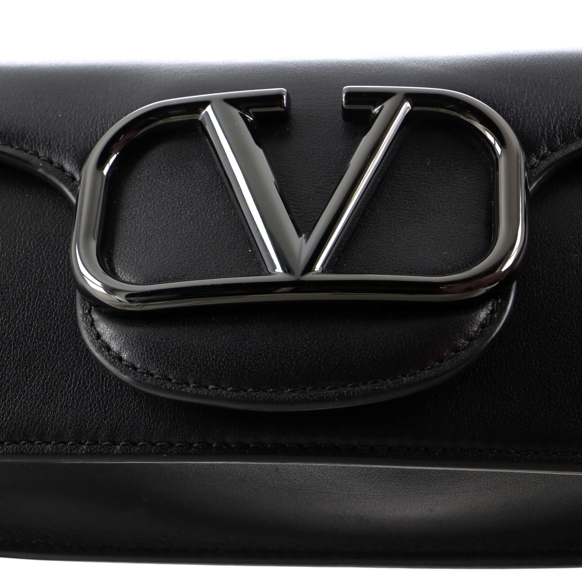 VLogo Flap Shoulder Bag Leather Mini