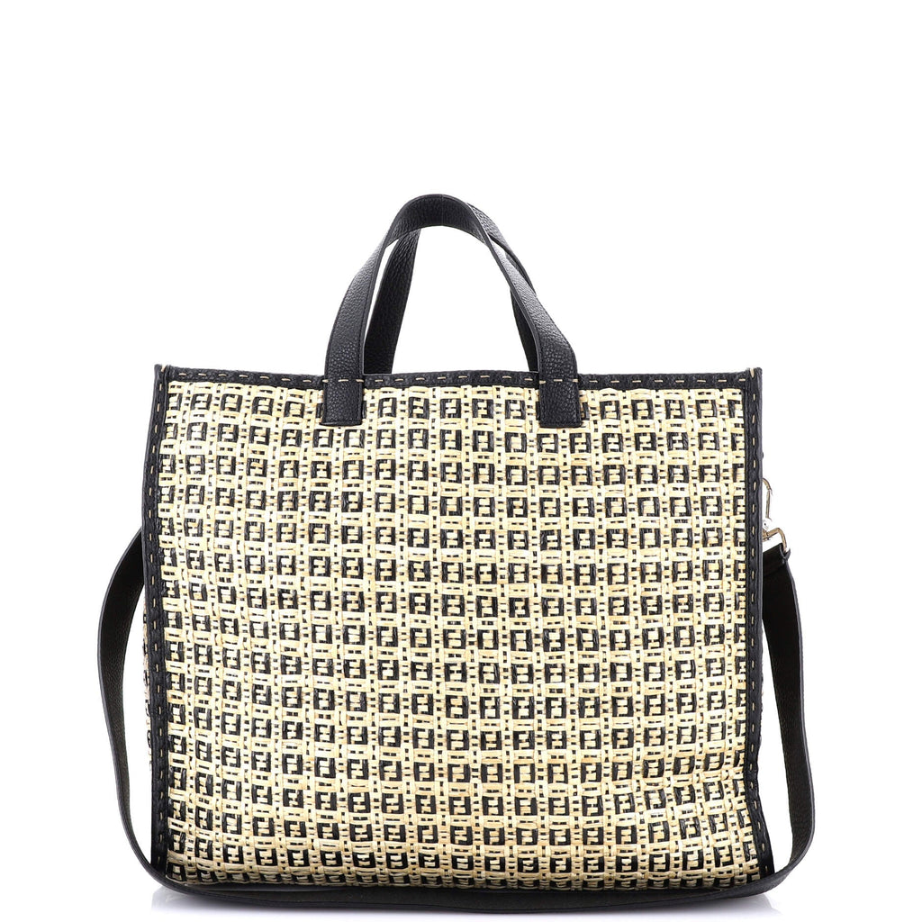 Convertible Shopper Tote Zucchino Woven Raffia Large