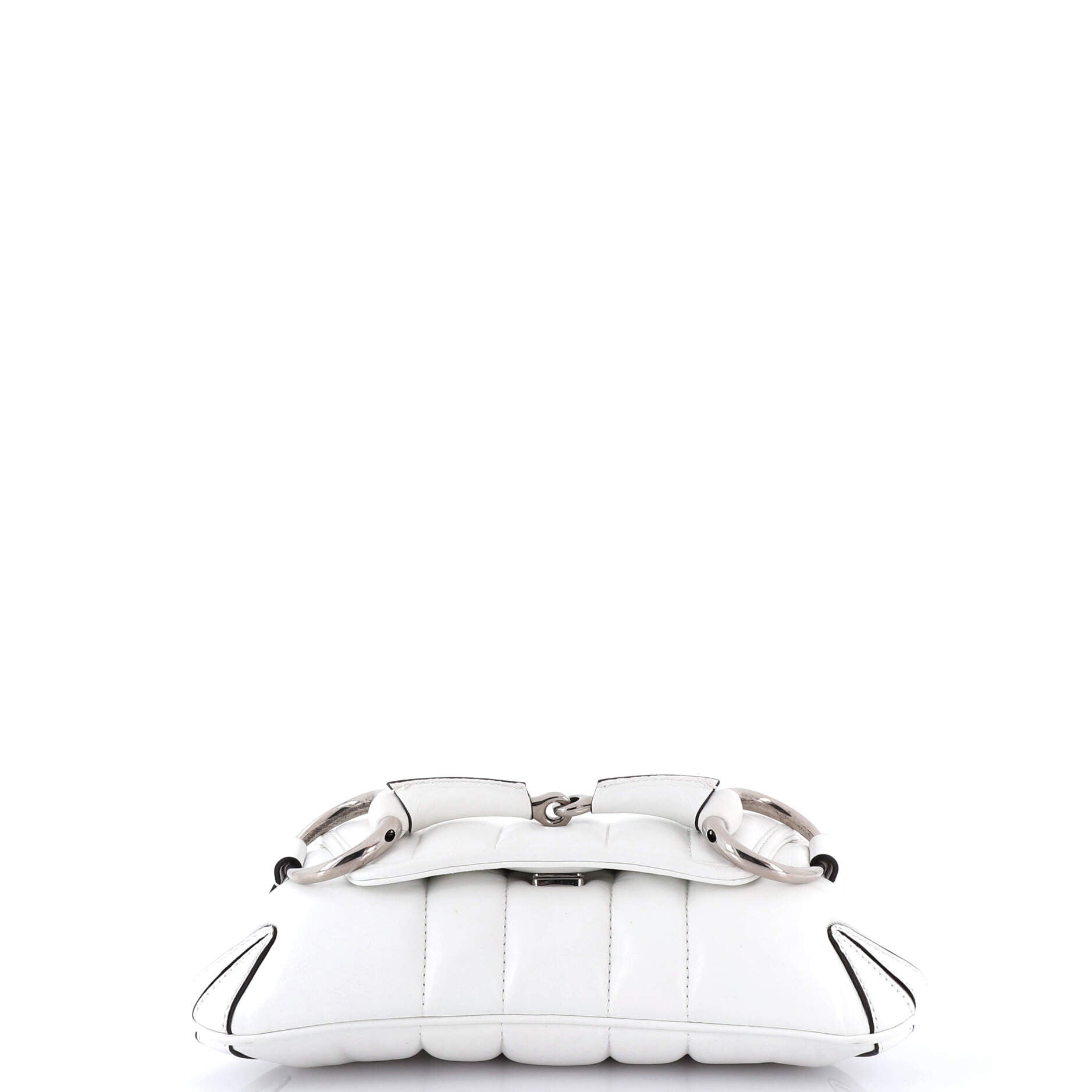 Horsebit Chain Shoulder Bag Vertical Quilted Leather Small