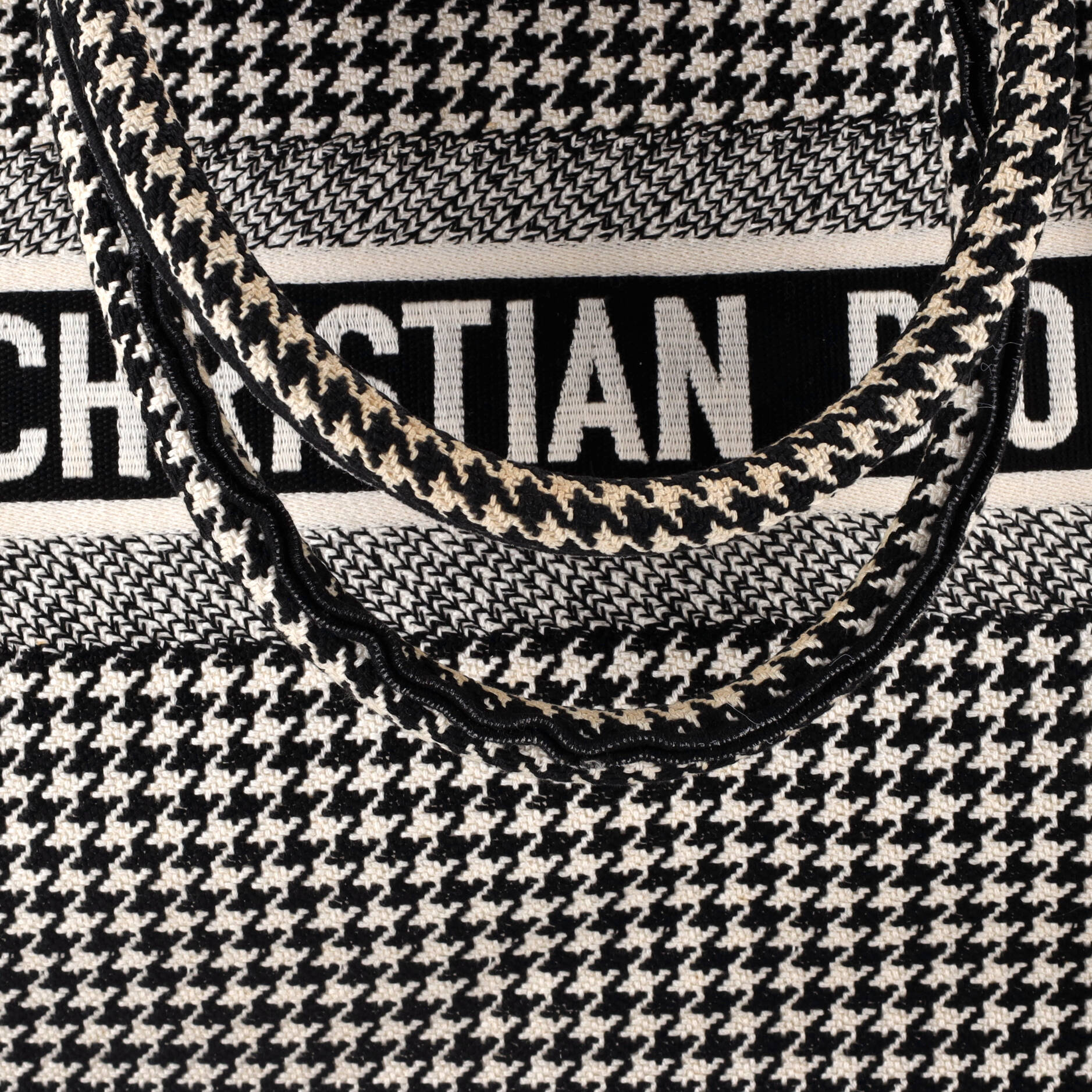 Book Tote Houndstooth Canvas Large