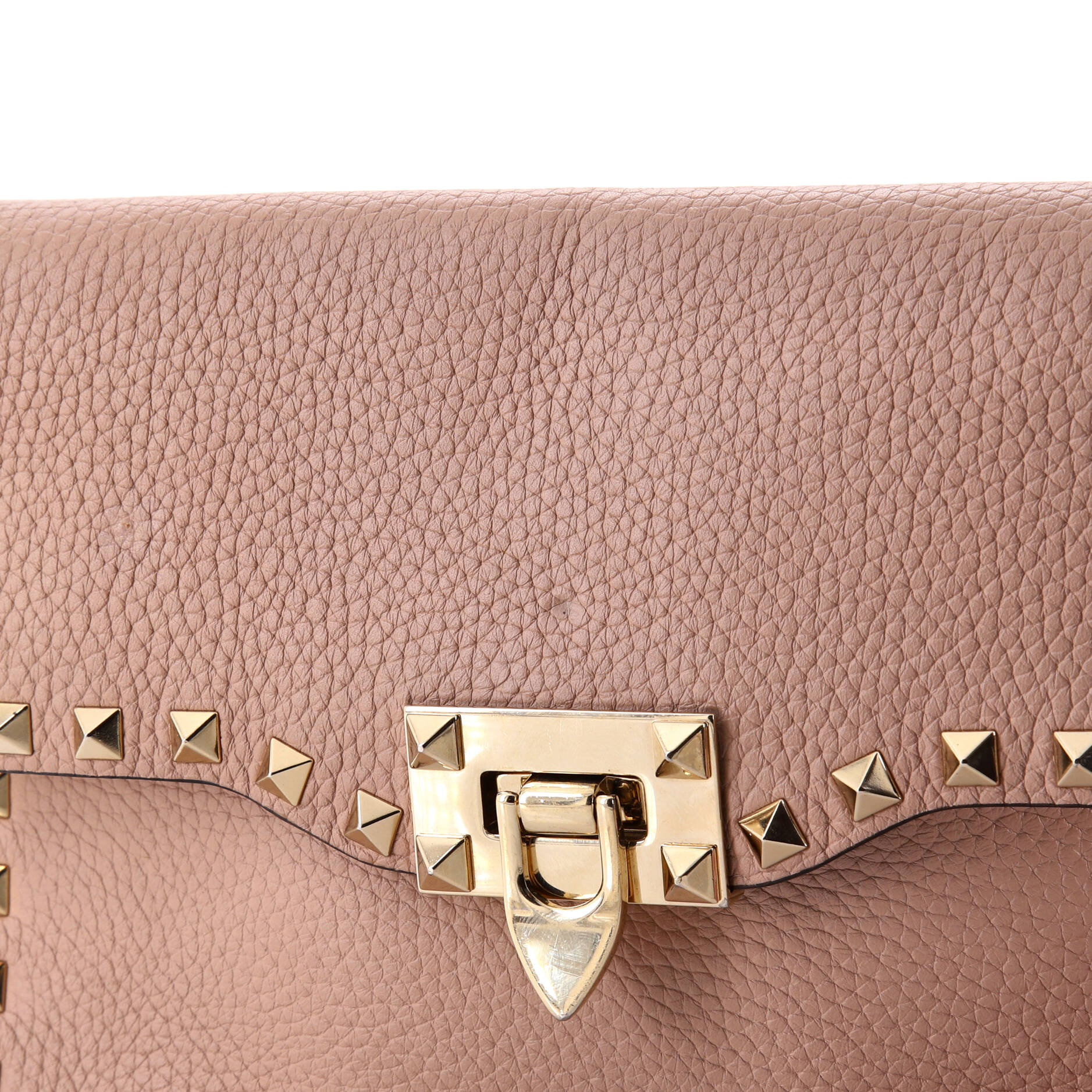 Rockstud Flip Lock Flap Bag Leather Large