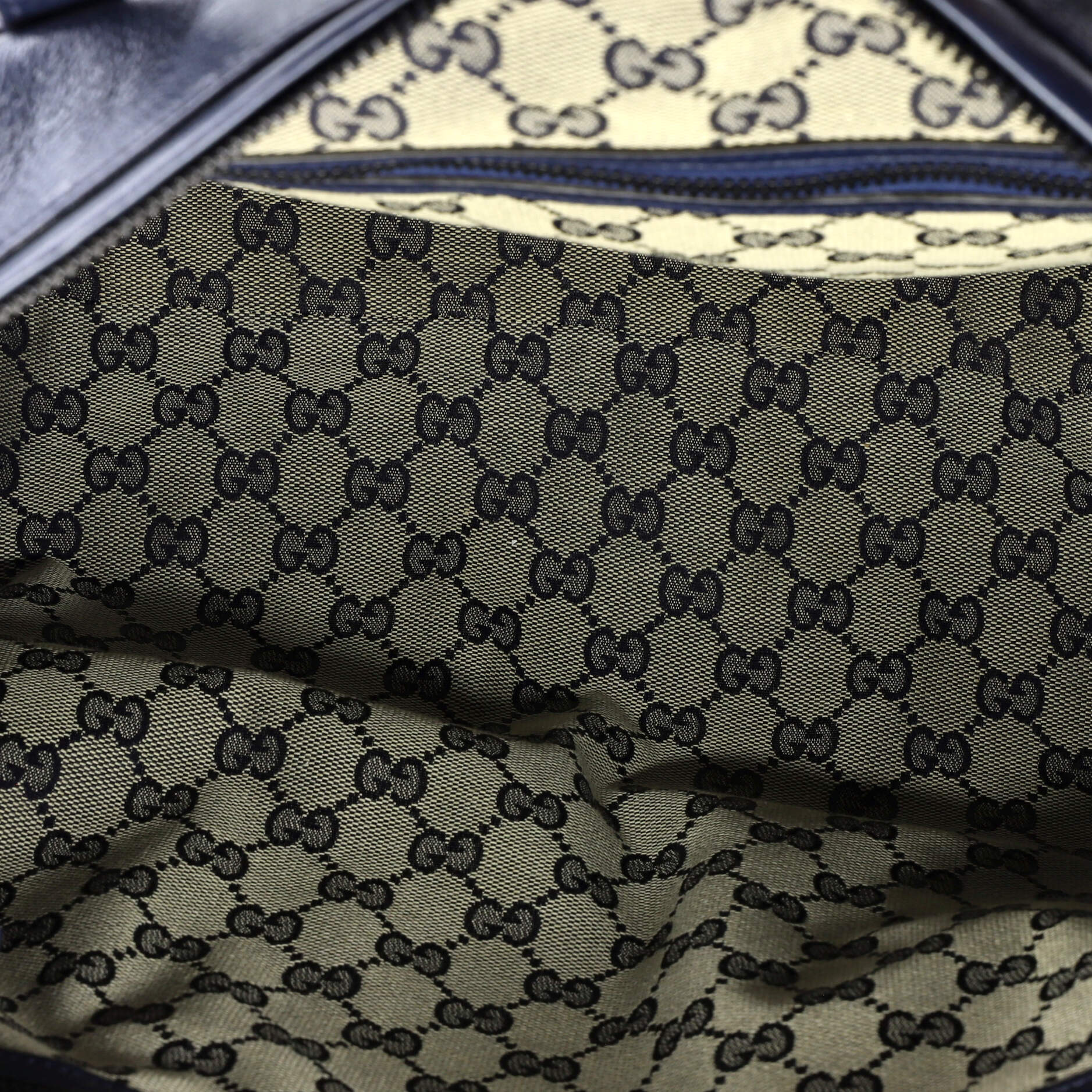 Double G Side Pocket Duffle Bag Leather
