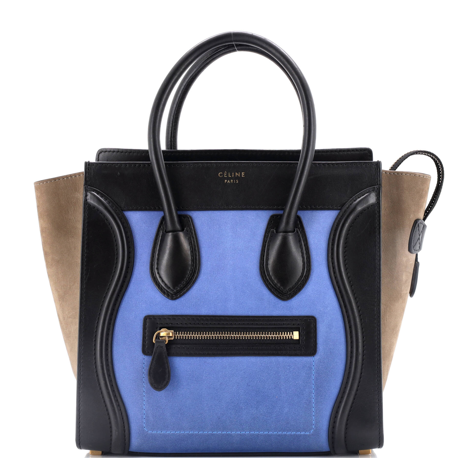 Bicolor Luggage Bag Leather Micro