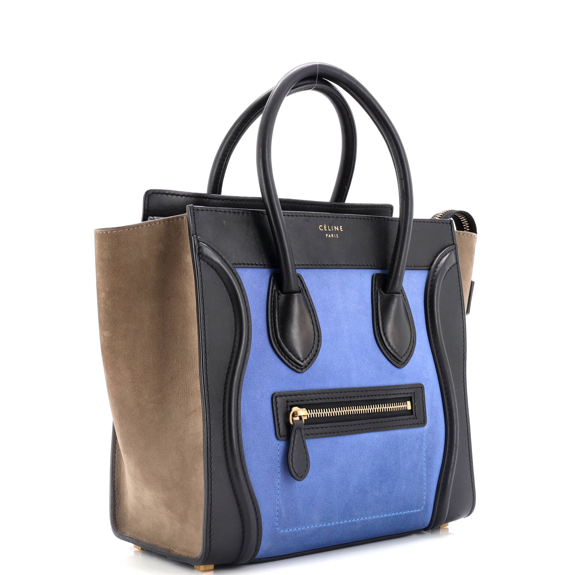 Bicolor Luggage Bag Leather Micro