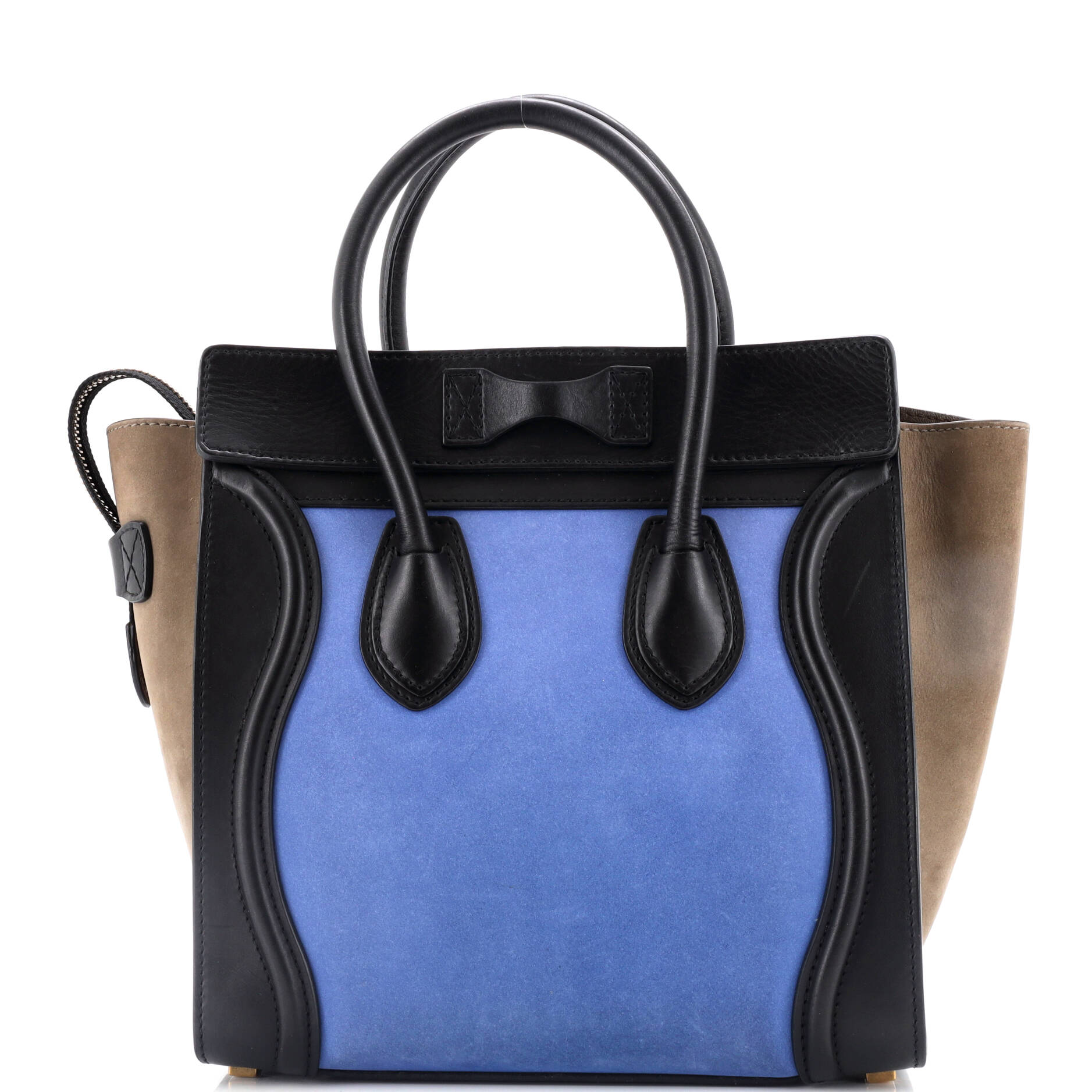 Bicolor Luggage Bag Leather Micro