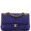 Classic Double Flap Bag Chevron Calfskin Medium