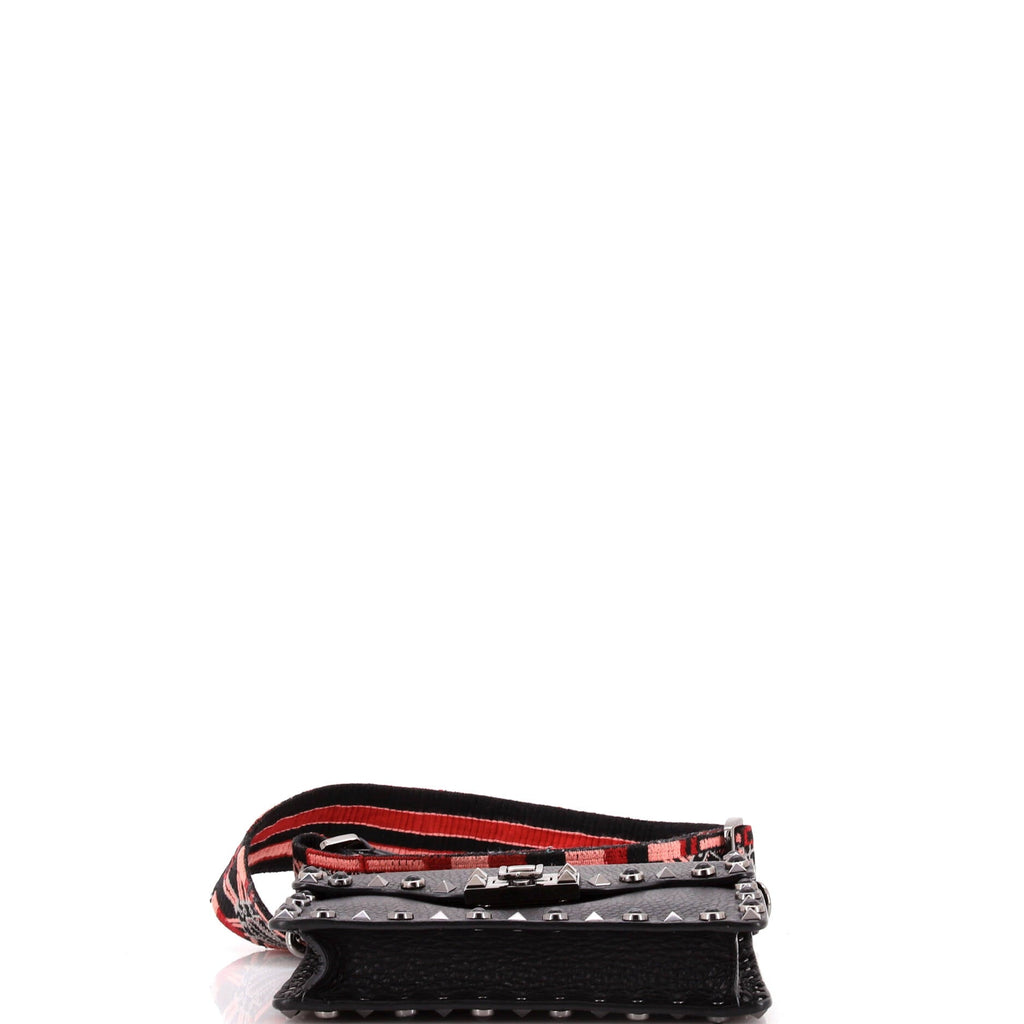 Rolling Rockstud Flip Lock Flap Bag Leather with Cabochons Small