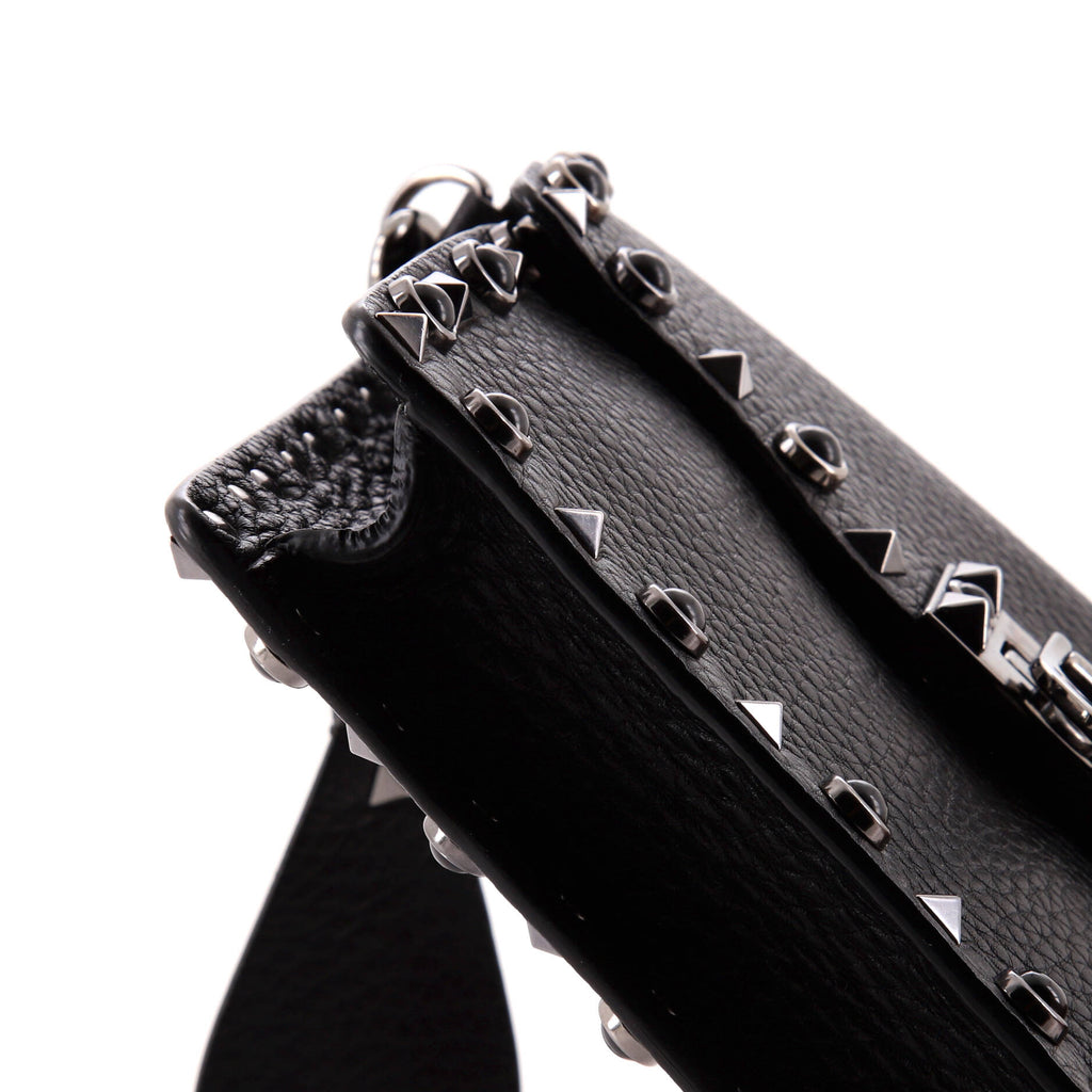 Rolling Rockstud Flip Lock Flap Bag Leather with Cabochons Small