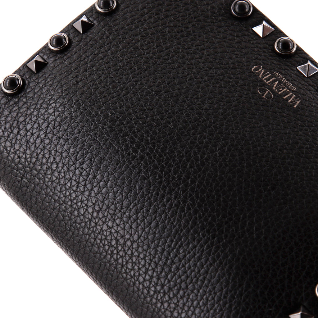 Rolling Rockstud Flip Lock Flap Bag Leather with Cabochons Small