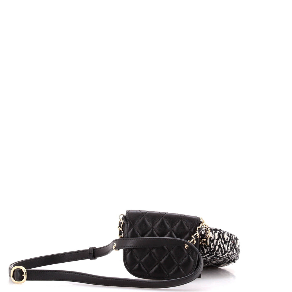 CC Waist Bag with Coin Purse Quilted Lambskin and Tweed