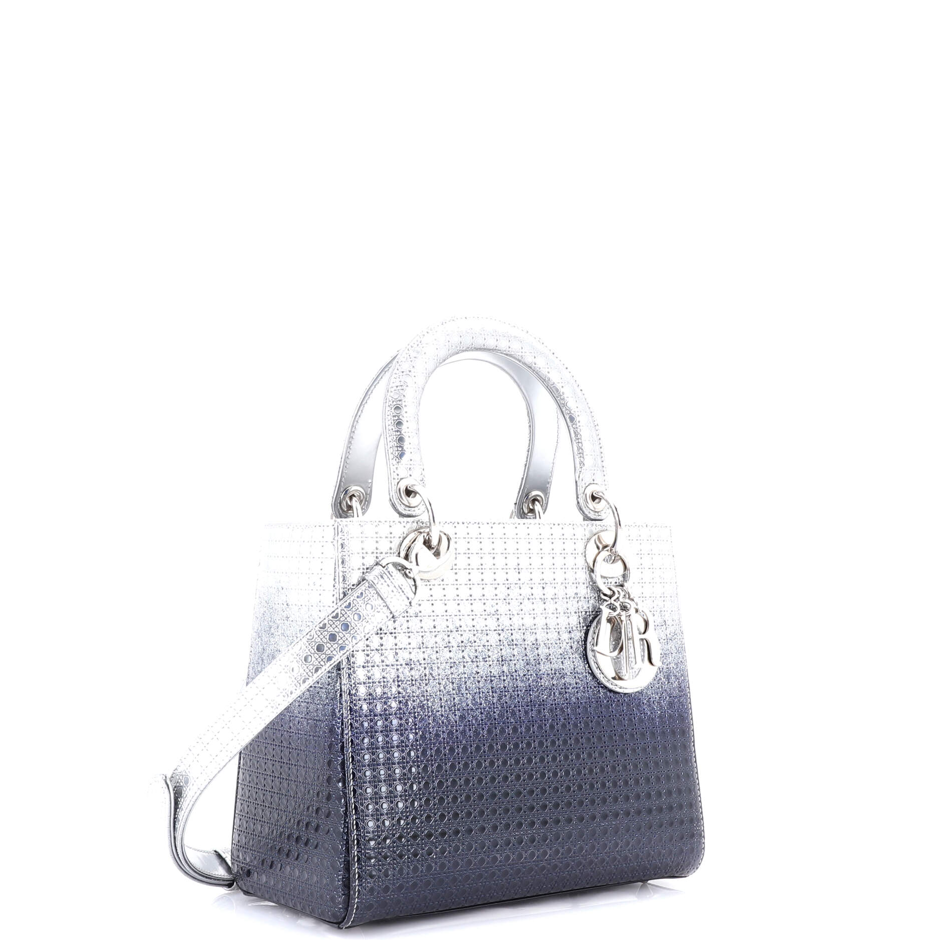 Lady Dior Bag Micro Cannage Ombre Metallic Calfskin Medium