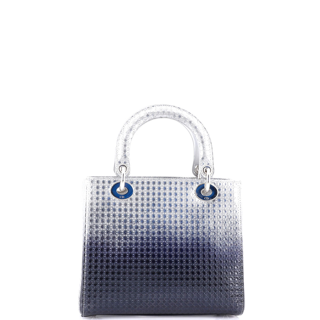 Lady Dior Bag Micro Cannage Ombre Metallic Calfskin Medium