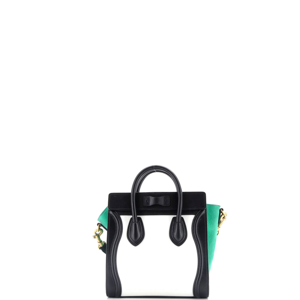 Tricolor Luggage Bag Leather Nano