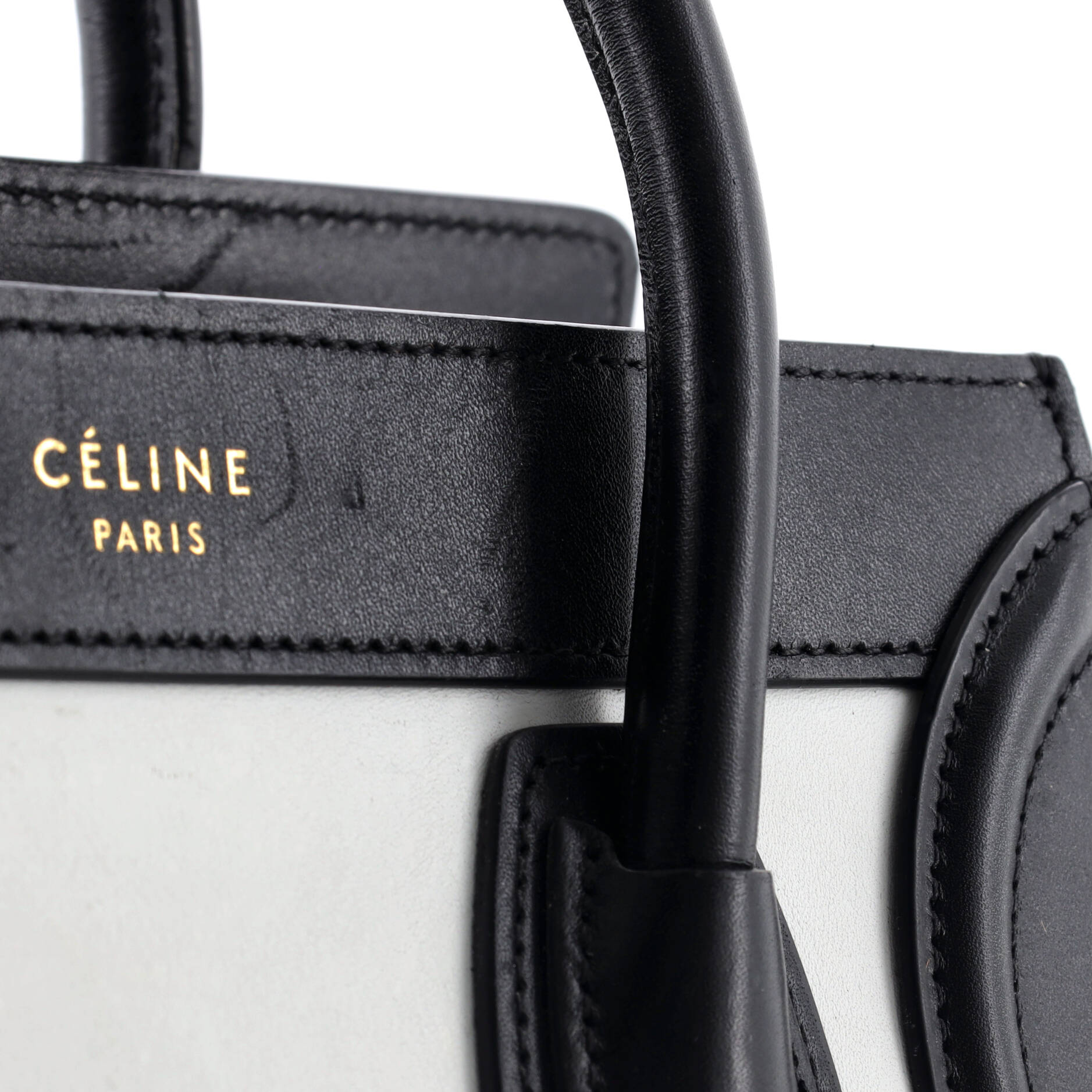 Tricolor Luggage Bag Leather Nano