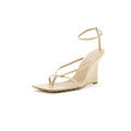 Women's Stretch Strap Wedge Sandals Leather